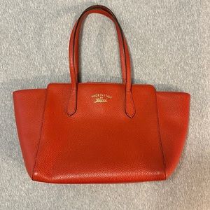 Gucci Swing Tote - Red Leather